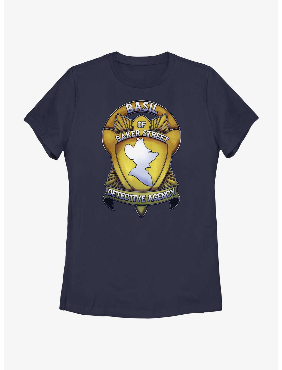Disney The Great Mouse Detective Basil Badge Womens T-Shirt, NAVY, hi-res