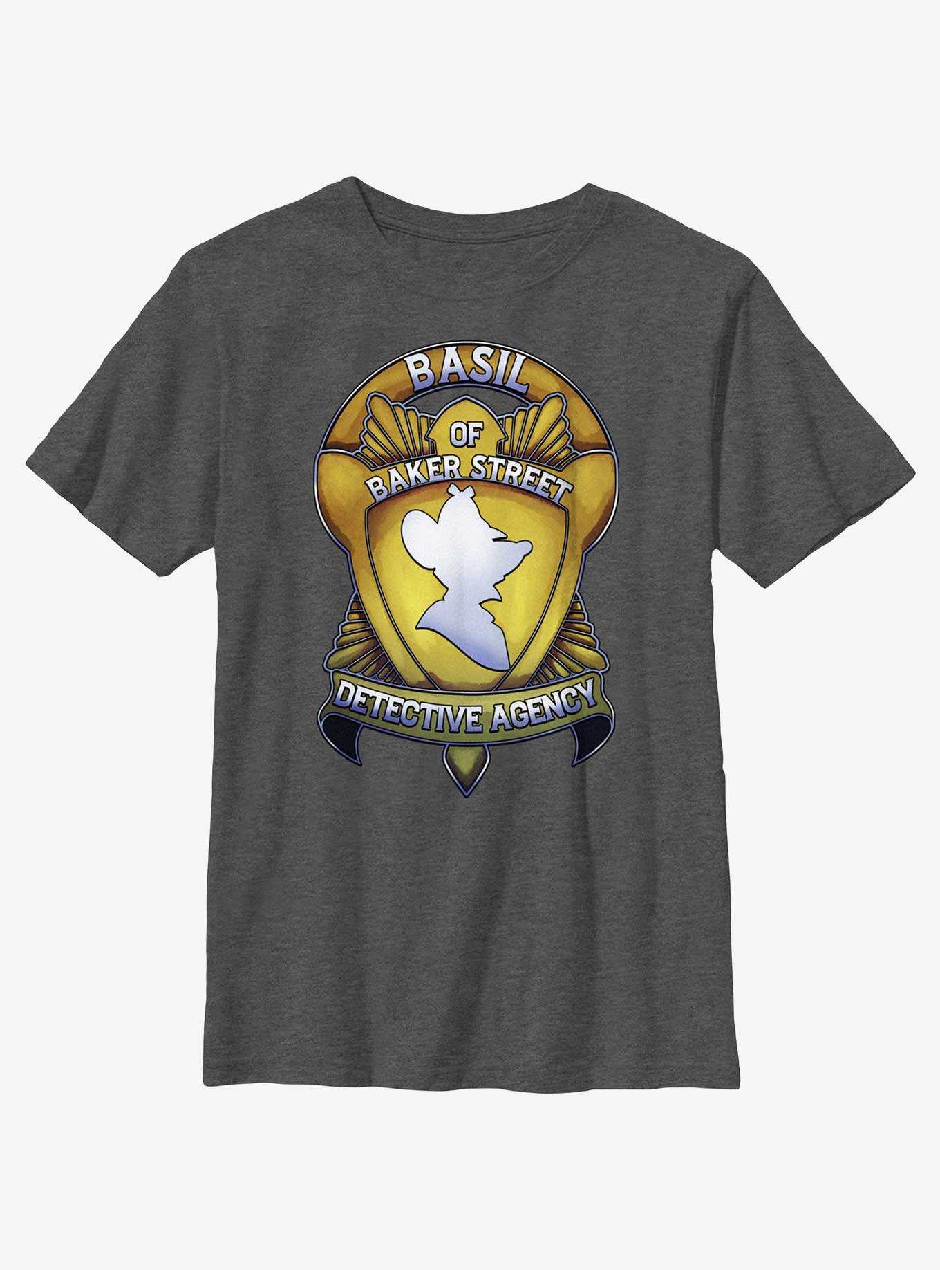 Disney The Great Mouse Detective Basil Badge Youth T-Shirt, , hi-res