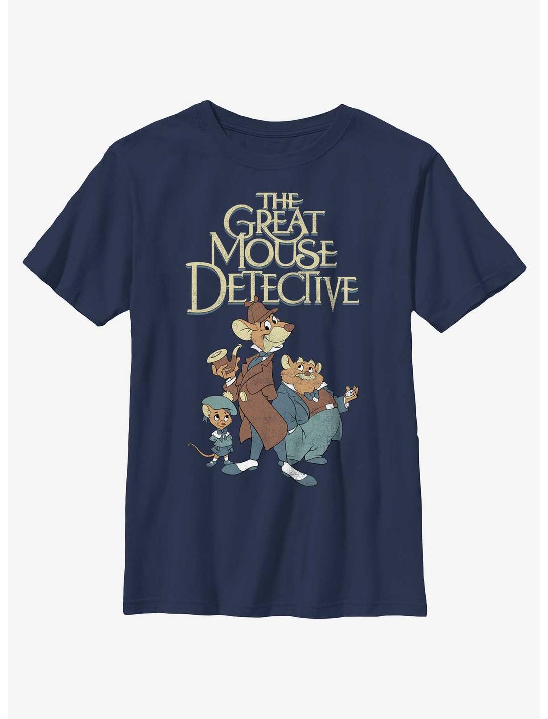 Disney The Great Mouse Detective Mousey Trio Youth T-Shirt, NAVY, hi-res