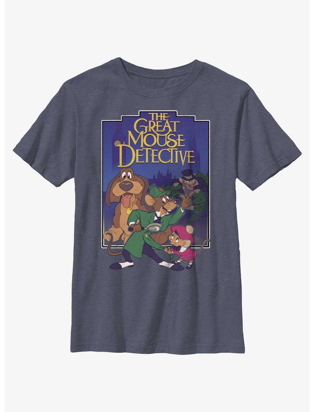 Disney The Great Mouse Detective Poster Youth T-Shirt, NAVY HTR, hi-res