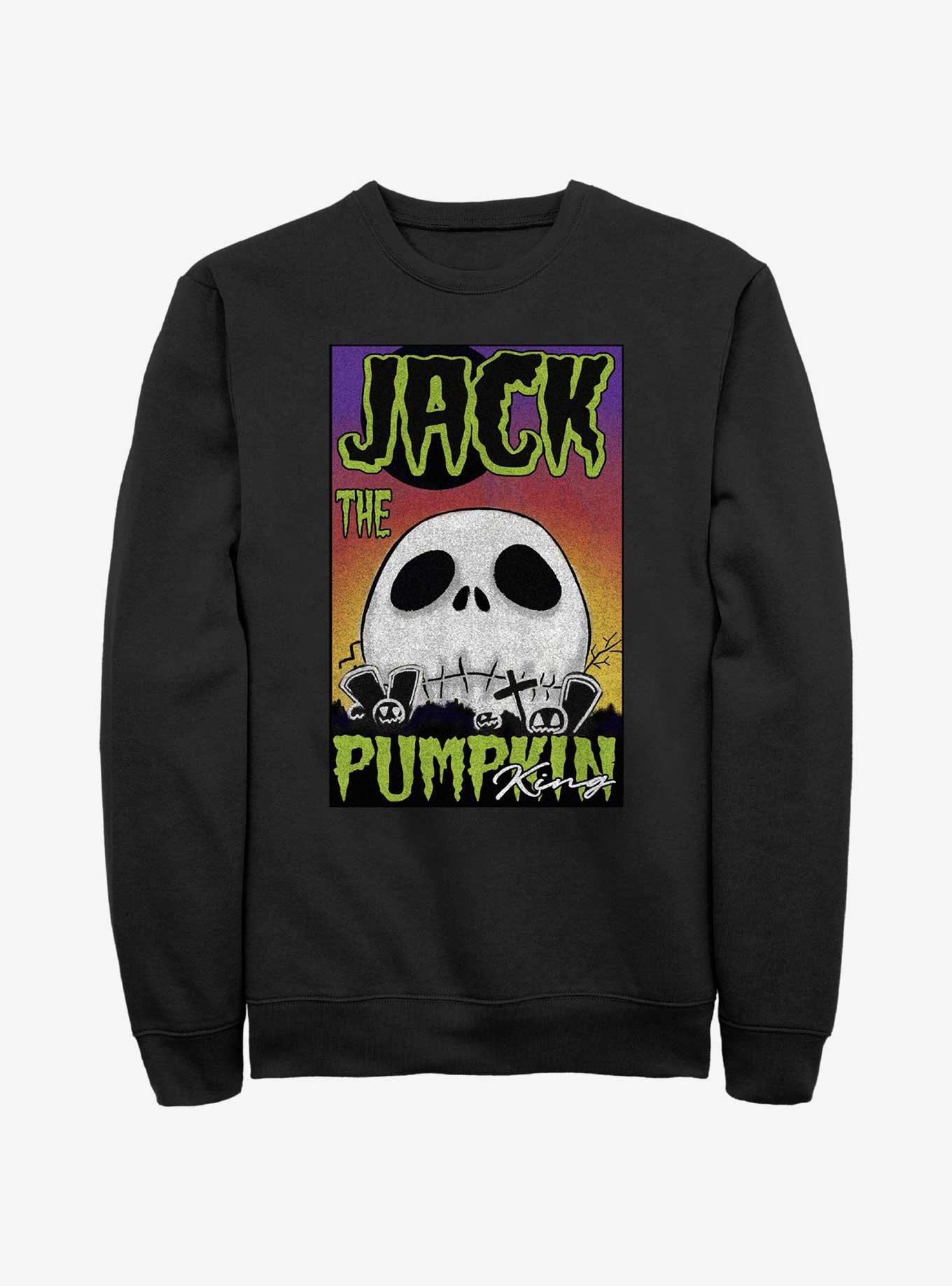 Disney The Nightmare Before Christmas Jack The Pumpkin King Skull Poster Sweatshirt, , hi-res