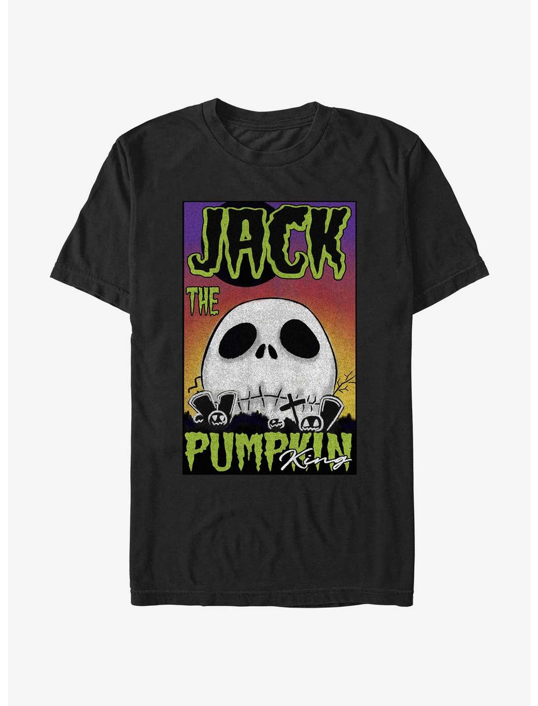 Disney The Nightmare Before Christmas Jack The Pumpkin King Skull Poster T-Shirt, BLACK, hi-res