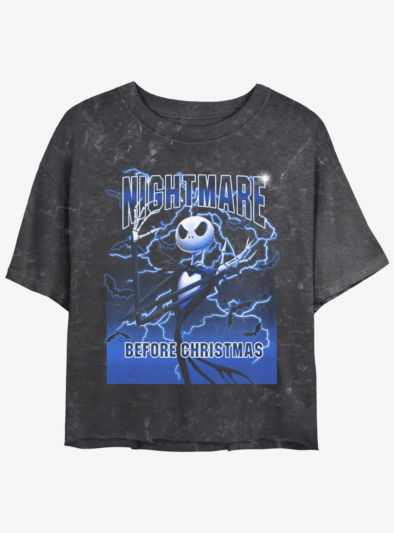 Disney The Nightmare Before Christmas Electric Jack Mineral Wash Womens Crop T-Shirt, , hi-res