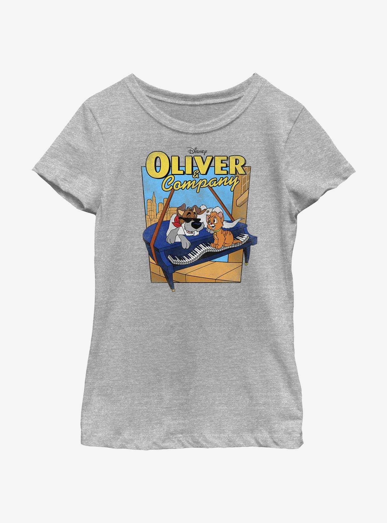 Disney Oliver & Company Piano Youth Girls T-Shirt, , hi-res
