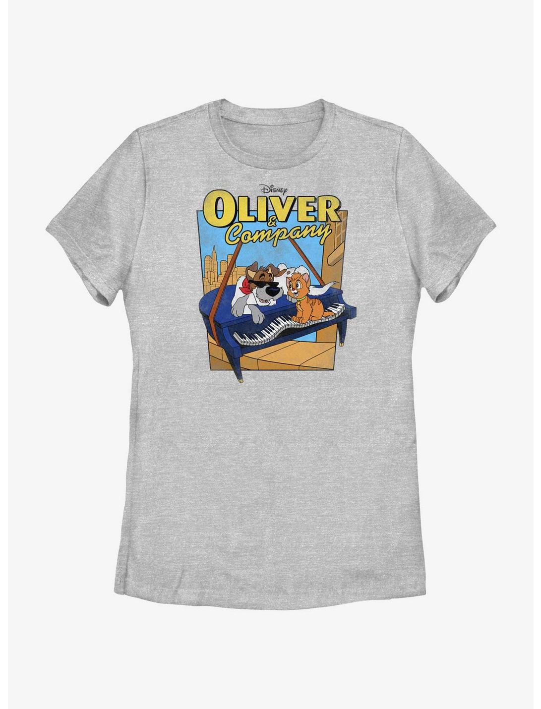 Disney Oliver & Company Piano Womens T-Shirt, ATH HTR, hi-res