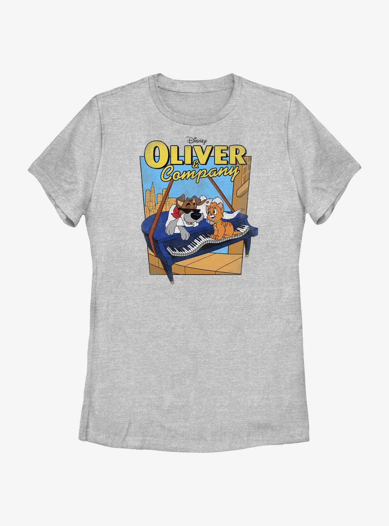 Disney Oliver & Company Piano Womens T-Shirt, ATH HTR, hi-res