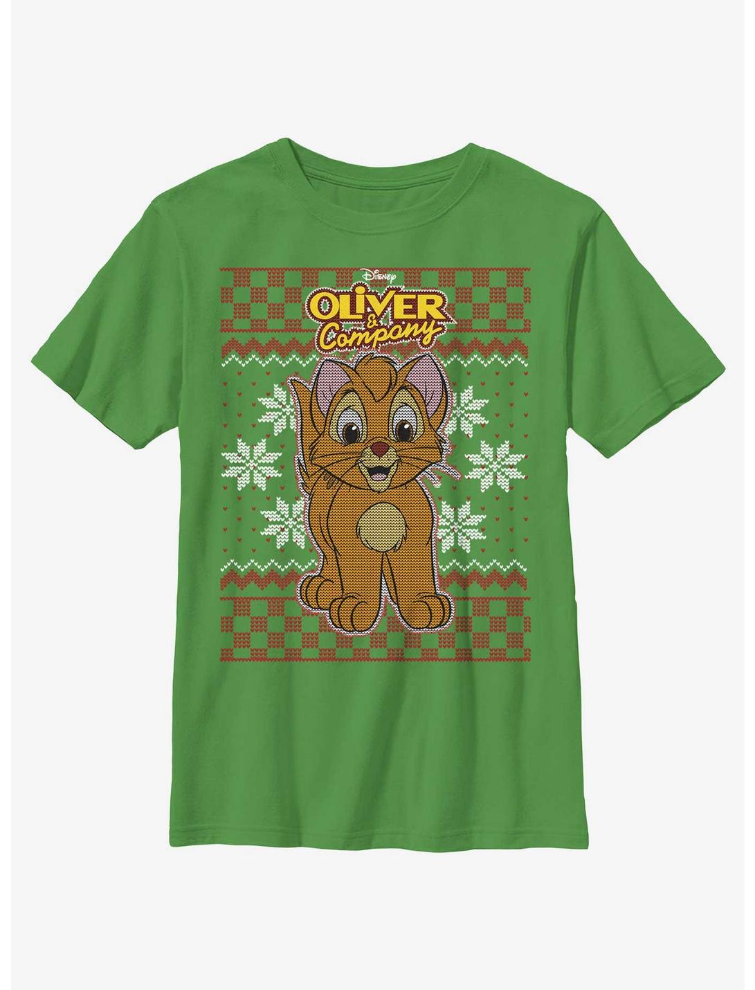 Disney Oliver & Company Oliver Ugly Christmas Youth T-Shirt, KELLY, hi-res