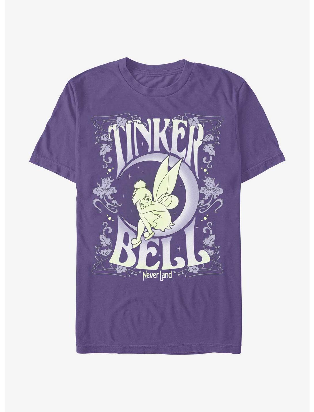 Disney Tinker Bell Floral Fairy Poster T-Shirt, PURPLE, hi-res