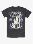Disney Tinker Bell Floral Fairy Poster Mineral Wash T-Shirt, BLACK, hi-res