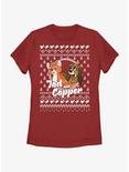 Disney The Fox and the Hound Tod and Copper Ugly Christmas Womens T-Shirt, RED, hi-res