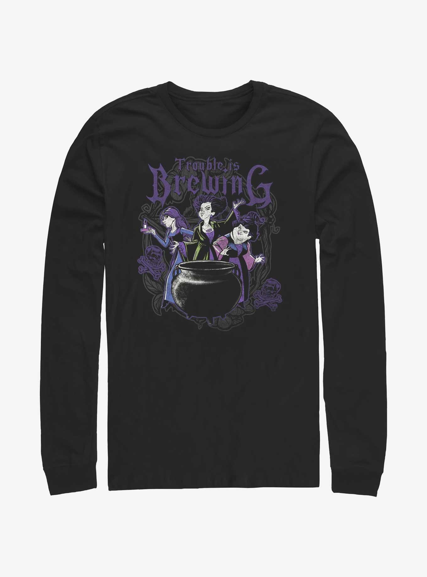 Disney Hocus Pocus Trouble Is Brewing Long-Sleeve T-Shirt, BLACK, hi-res