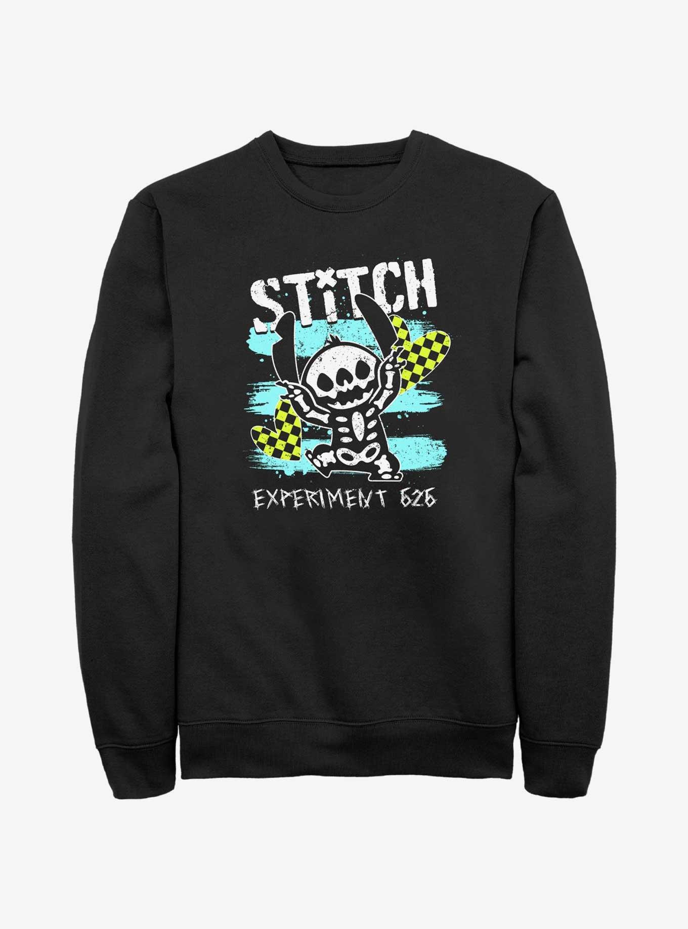 Disney Lilo & Stitch Emo Skelestitch Sweatshirt, BLACK, hi-res