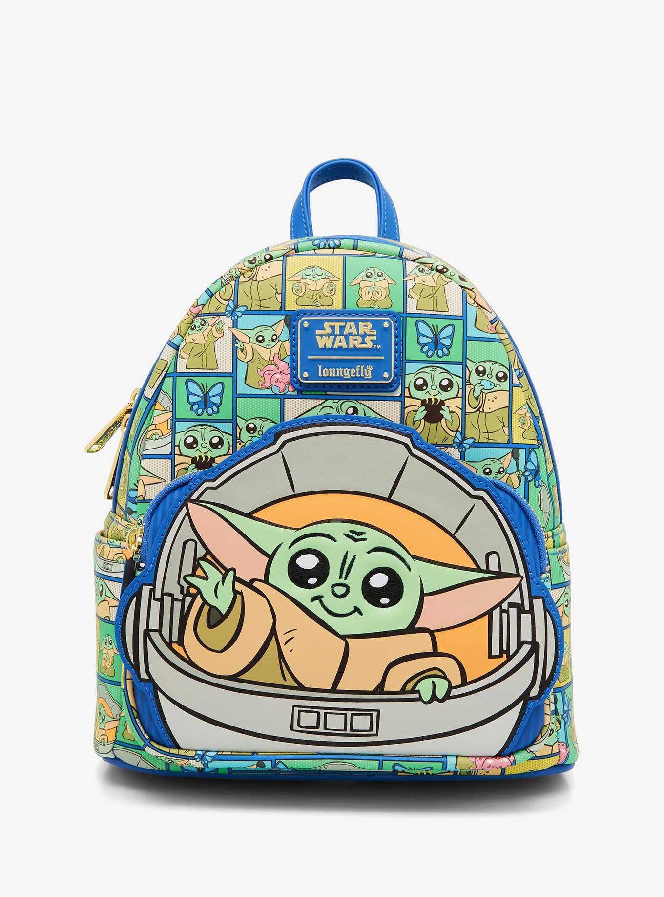 Loungefly Star Wars The Mandalorian Grogu Panels Mini Backpack - BoxLunch Exclusive, , hi-res