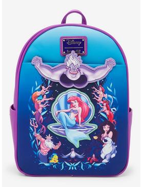 Loungefly Disney The Little Mermaid Characters Group Portrait Mini Backpack - BoxLunch Exclusive, , hi-res