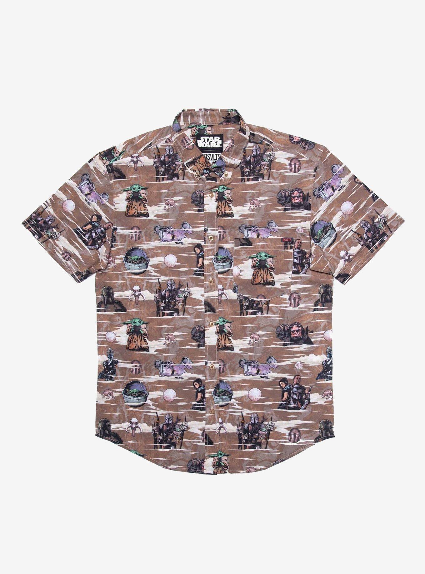 RSVLTS Star Wars The Mandalorian "Mando Montage" Button-Up Shirt, MULTI, hi-res