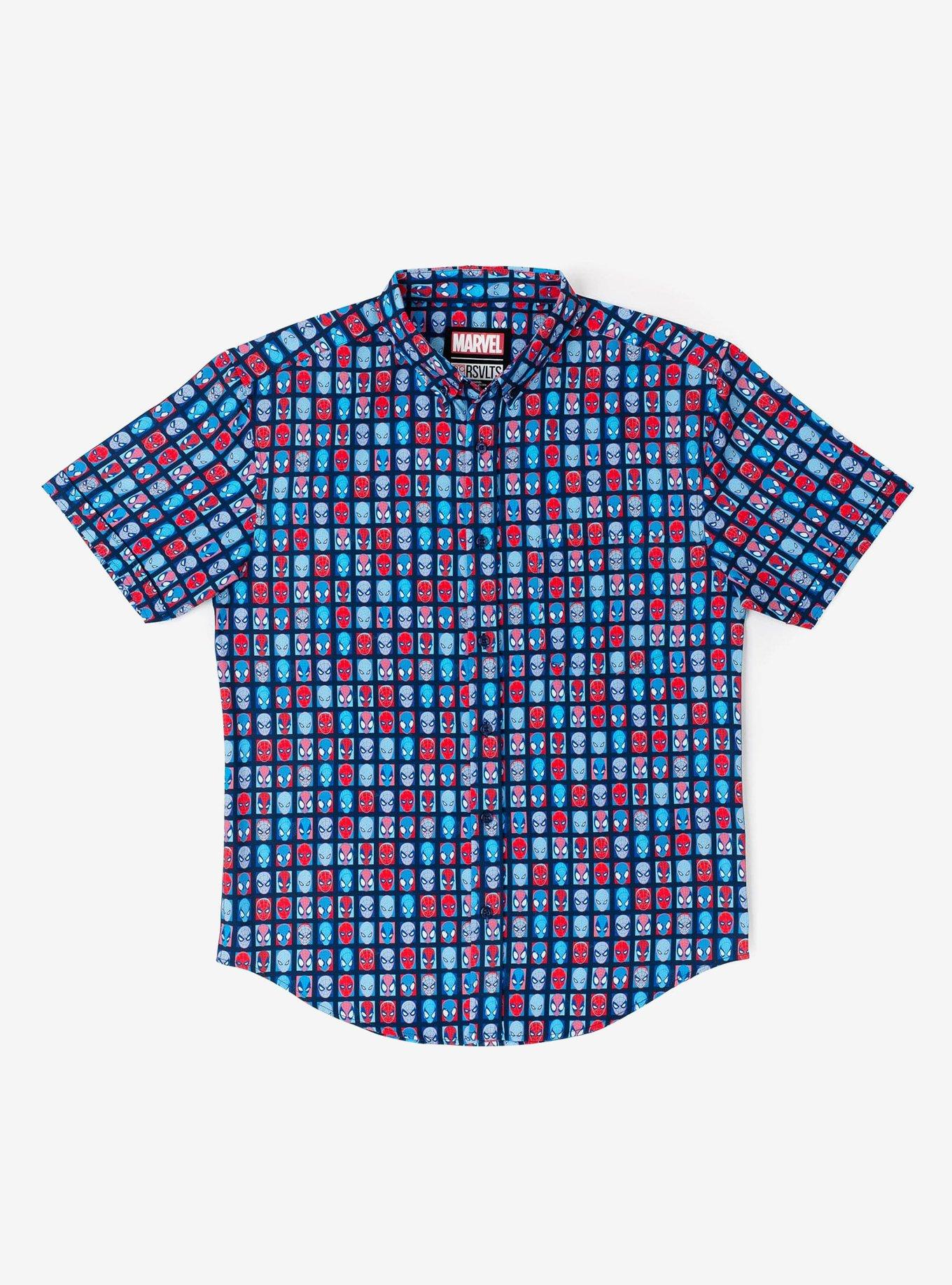 RSVLTS Marvel Spider-Man "The Spidey Bunch" KUNUFLEX Short Sleeve Shirt, BLUE, hi-res