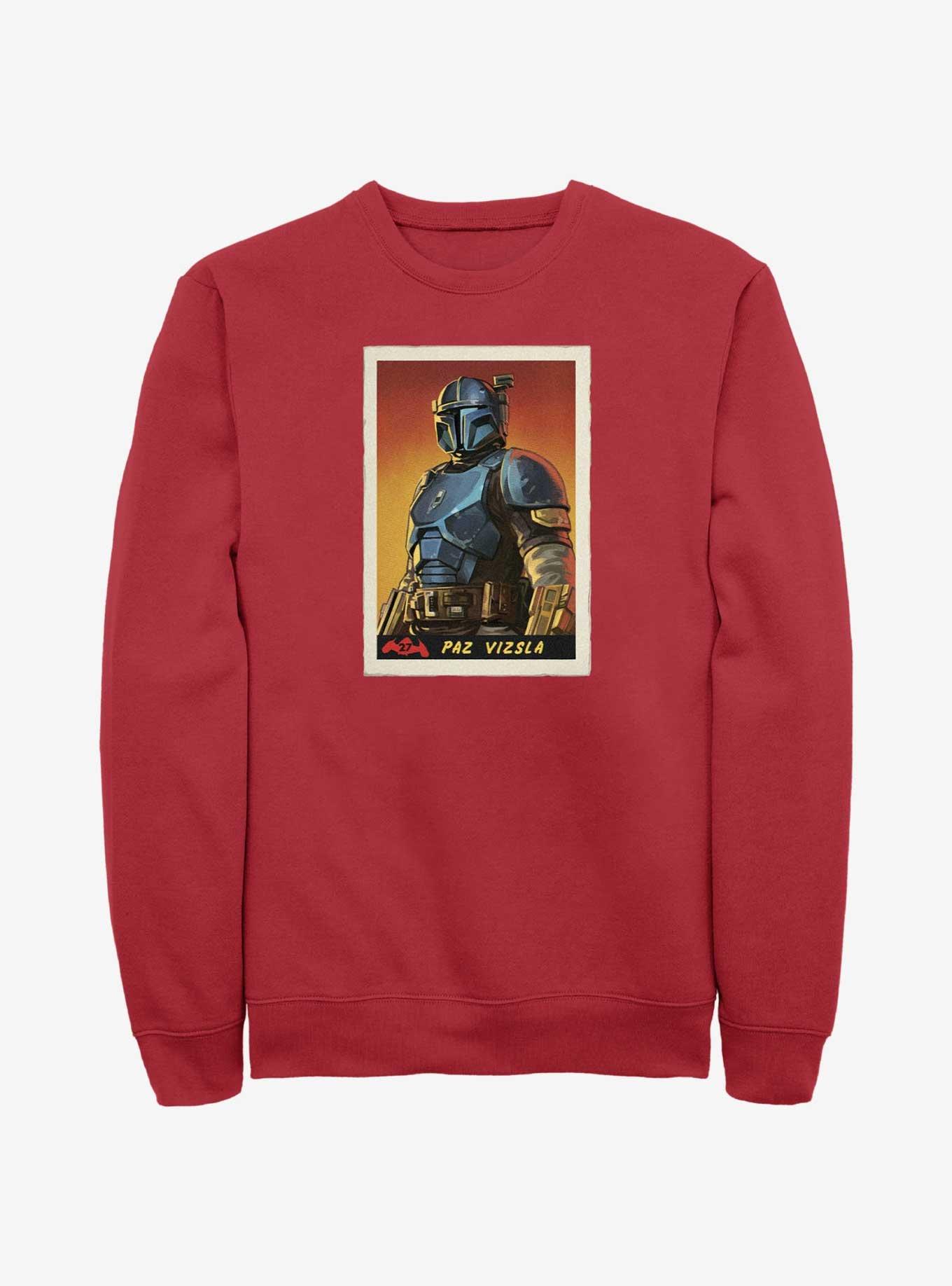 Star Wars The Mandalorian Paz Vizsla Poster Sweatshirt, RED, hi-res