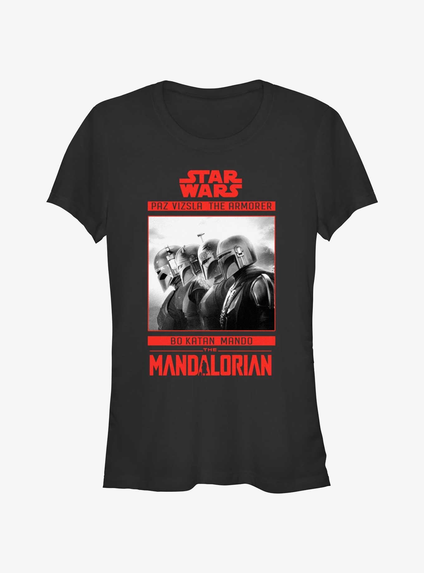 Star Wars The Mandalorian Bounty Hunter Line Up Poster Girls T-Shirt, , hi-res