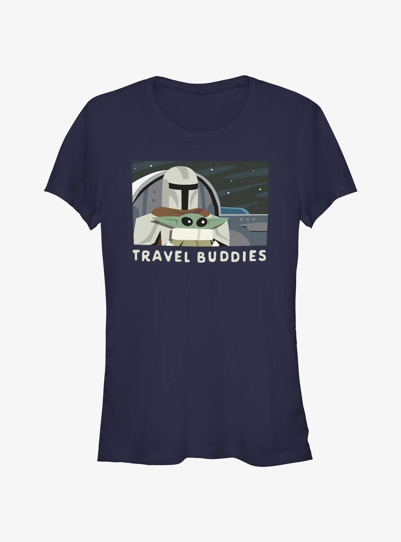 Star Wars The Mandalorian Travel Buddies Girls T-Shirt, NAVY, hi-res