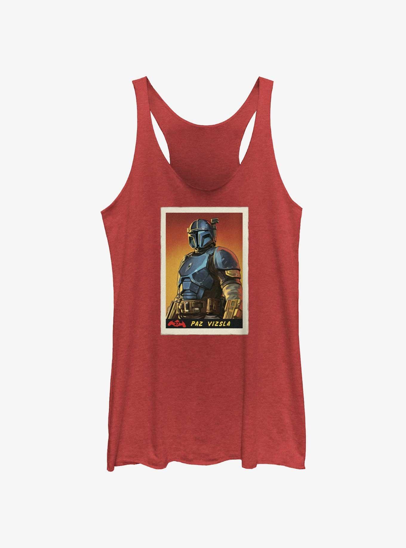 Star Wars The Mandalorian Paz Vizsla Poster Girls Tank, RED HTR, hi-res