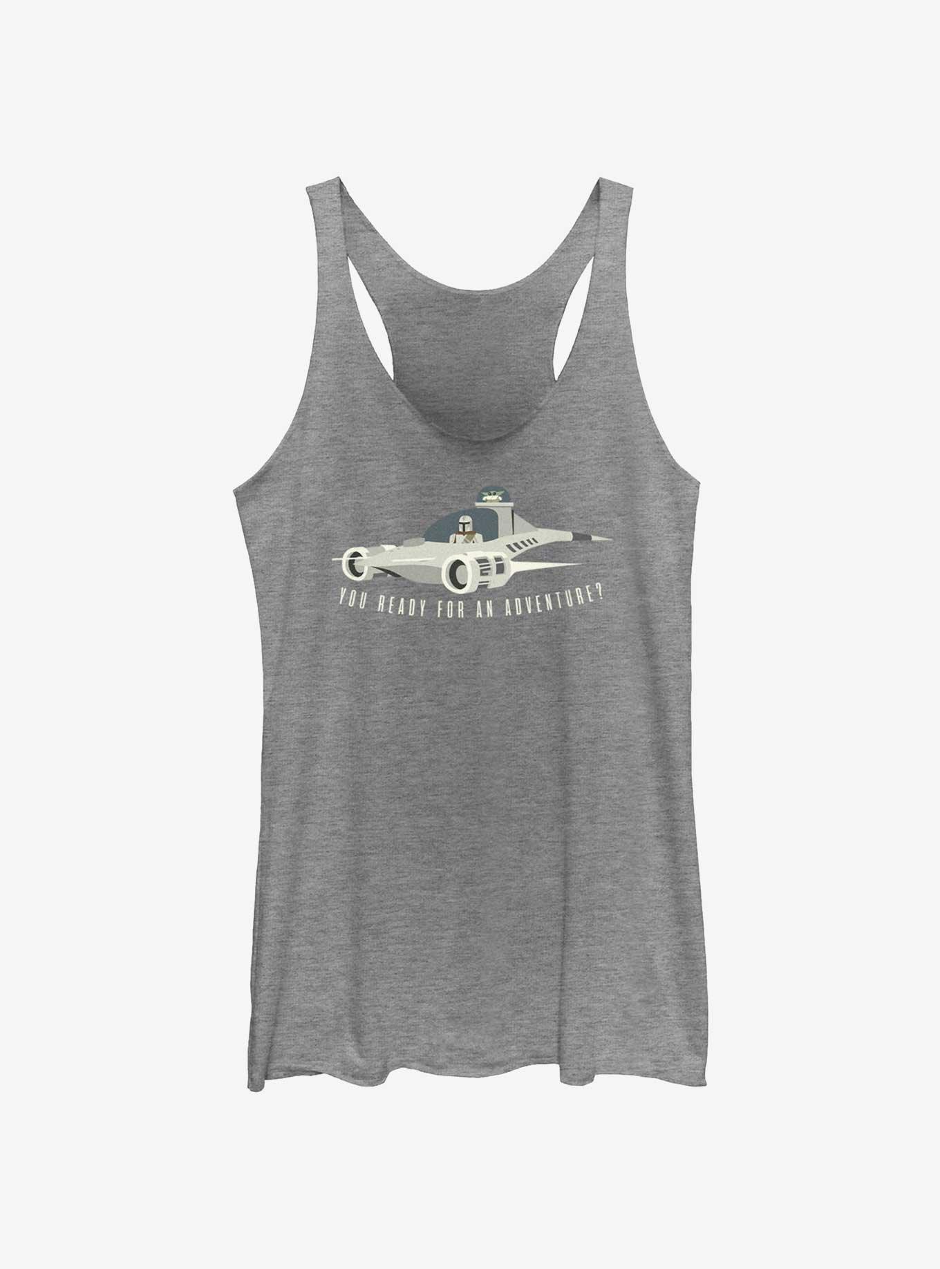 Star Wars The Mandalorian You Ready For An Adventure Girls Tank, GRAY HTR, hi-res