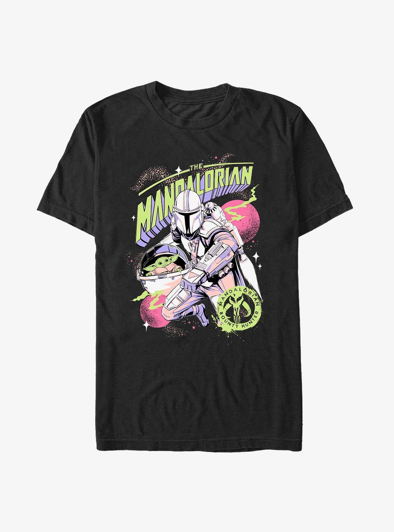 Star Wars The Mandalorian Neon Bounty Hunter T-Shirt