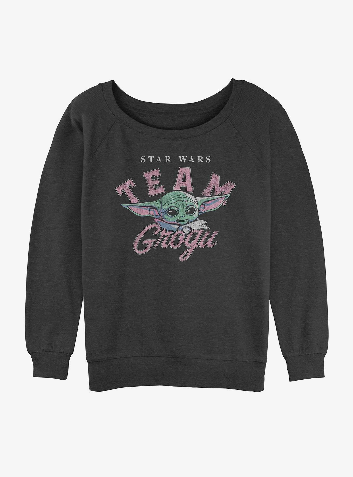 Star Wars The Mandalorian Team Grogu Slouchy Sweatshirt GREY