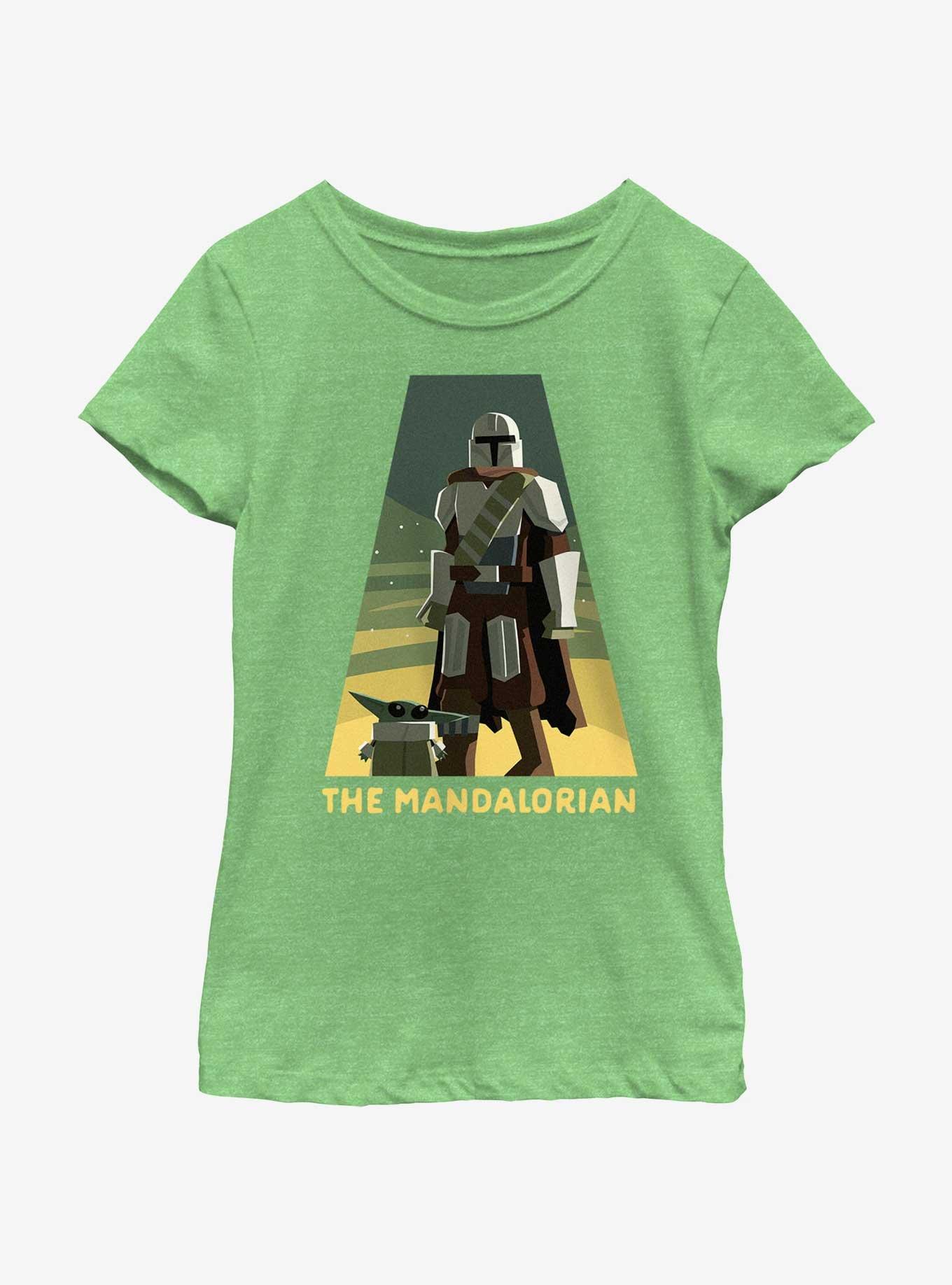 Star Wars The Mandalorian Grogu and Mando Spotlight Youth Girls T-Shirt, GRN APPLE, hi-res