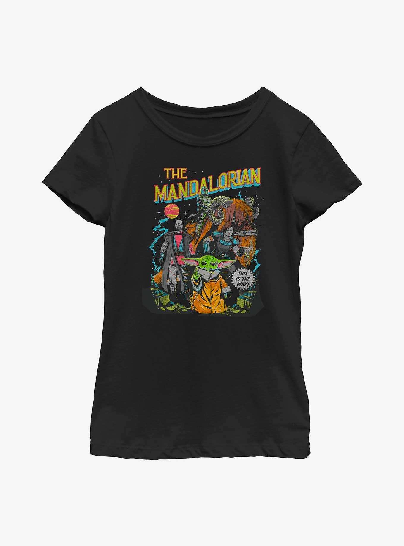 Star Wars The Mandalorian Neon Poster Youth Girls T-Shirt, , hi-res