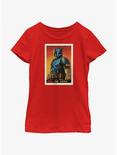 Star Wars The Mandalorian Paz Vizsla Poster Youth Girls T-Shirt, RED, hi-res