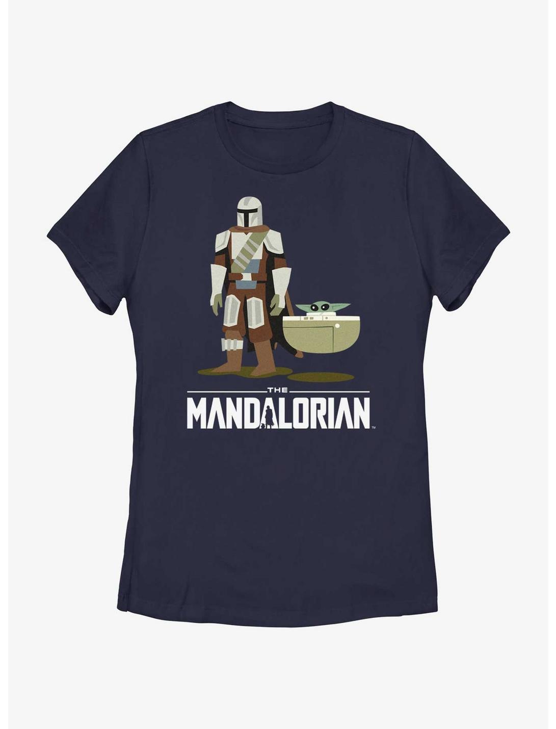 Star Wars The Mandalorian Mando and Grogu Bassinet Baby Womens T-Shirt, NAVY, hi-res