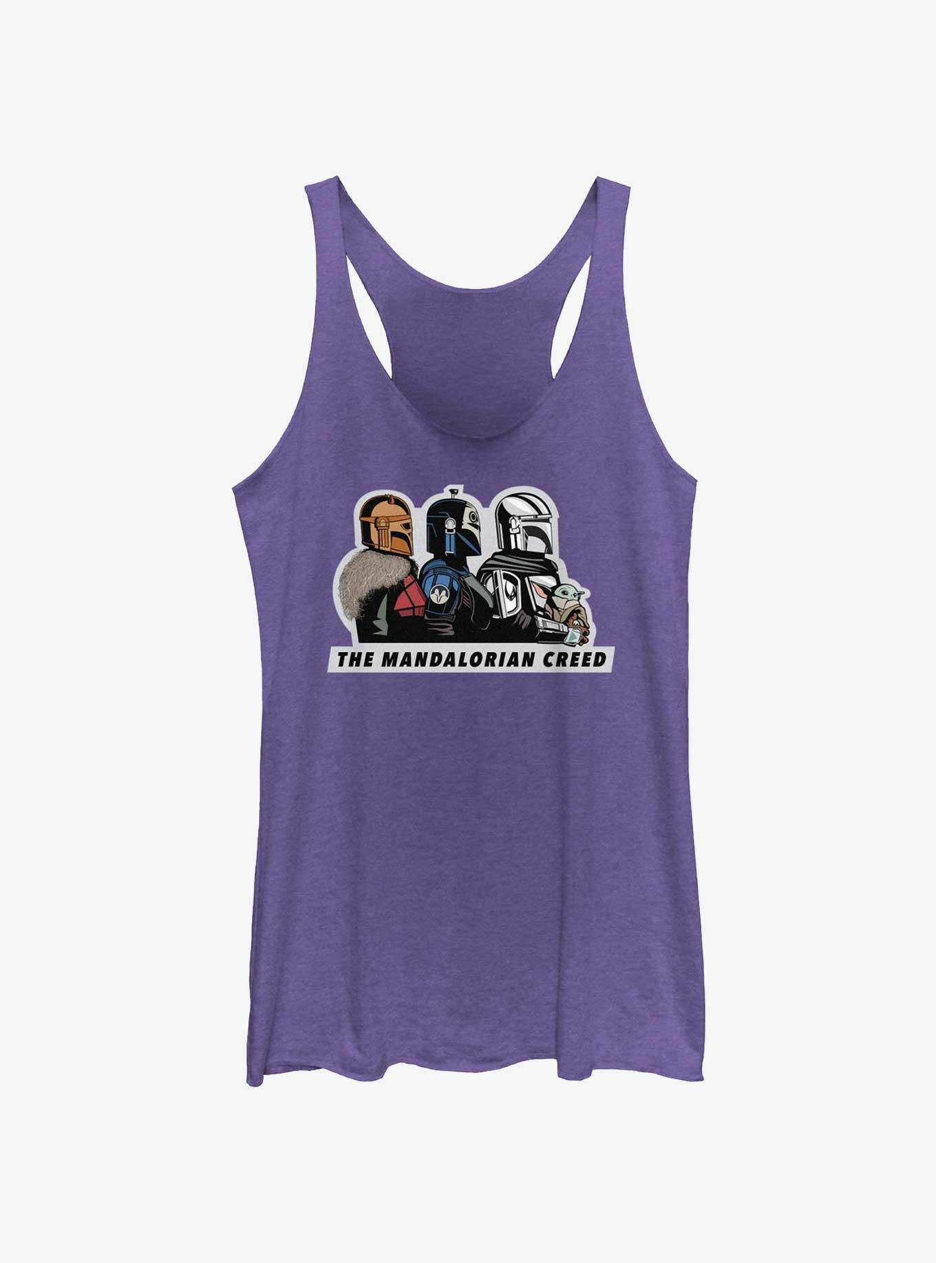 Star Wars The Mandalorian Creed Line Up Womens Tank Top, PUR HTR, hi-res