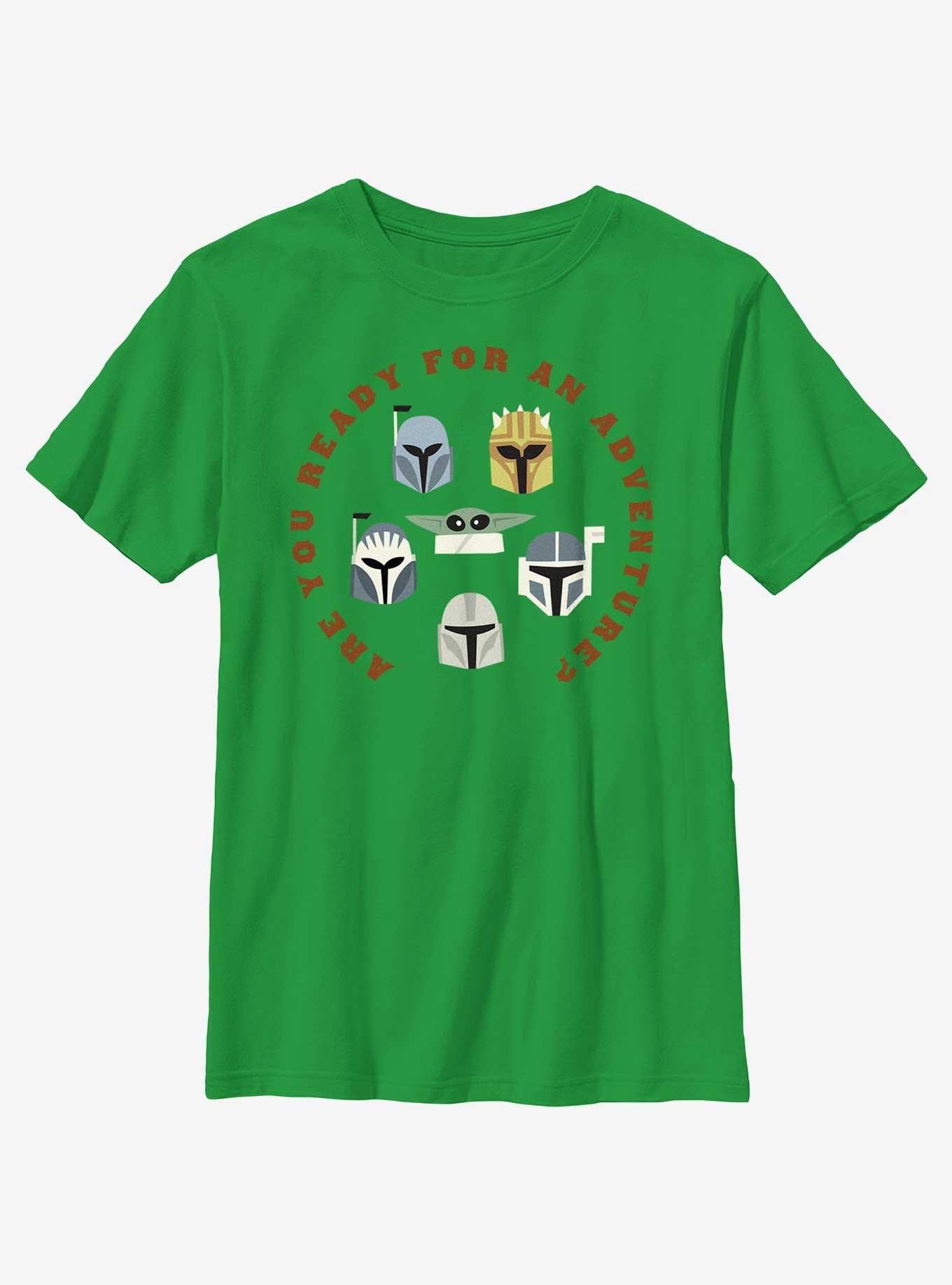 Star Wars The Mandalorian Adventure Helmets Youth T-Shirt, KELLY, hi-res