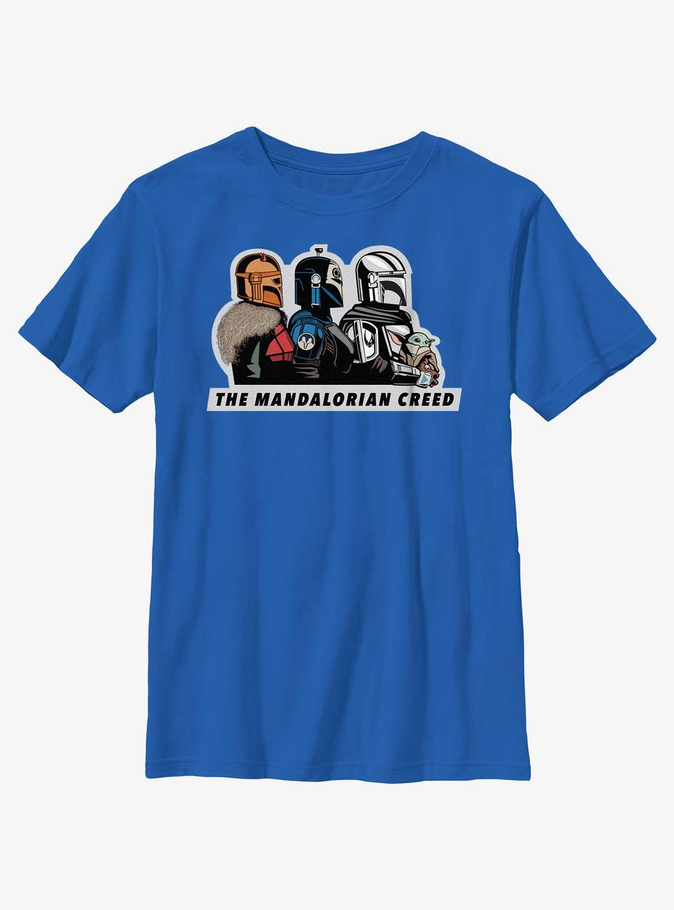 Star Wars The Mandalorian Creed Line Up Youth T-Shirt, ROYAL, hi-res