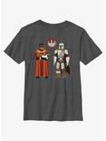 Star Wars The Mandalorian Greef Karga, Grogu, and Mando Youth T-Shirt, CHAR HTR, hi-res