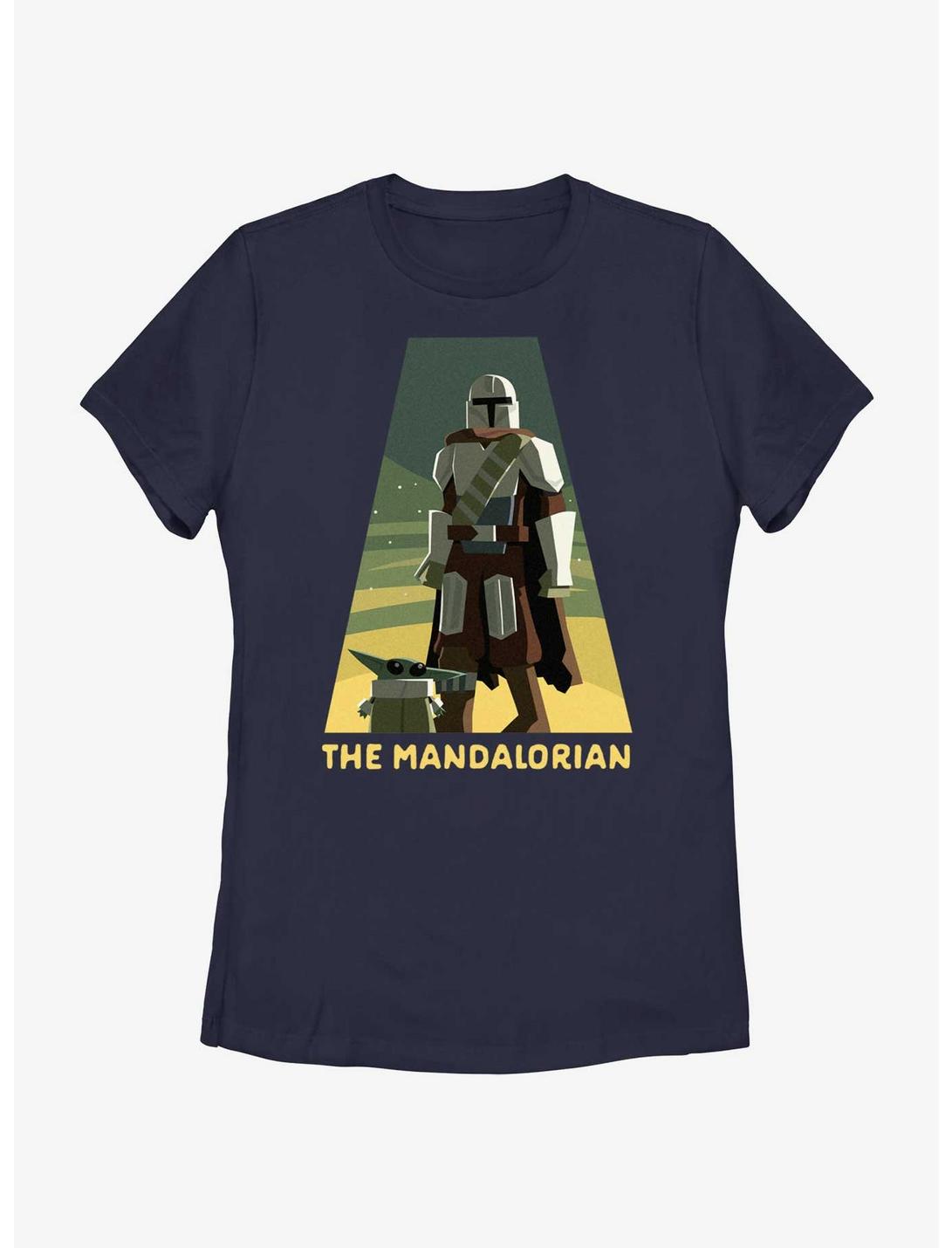 Star Wars The Mandalorian Grogu and Mando Spotlight Womens T-Shirt, NAVY, hi-res