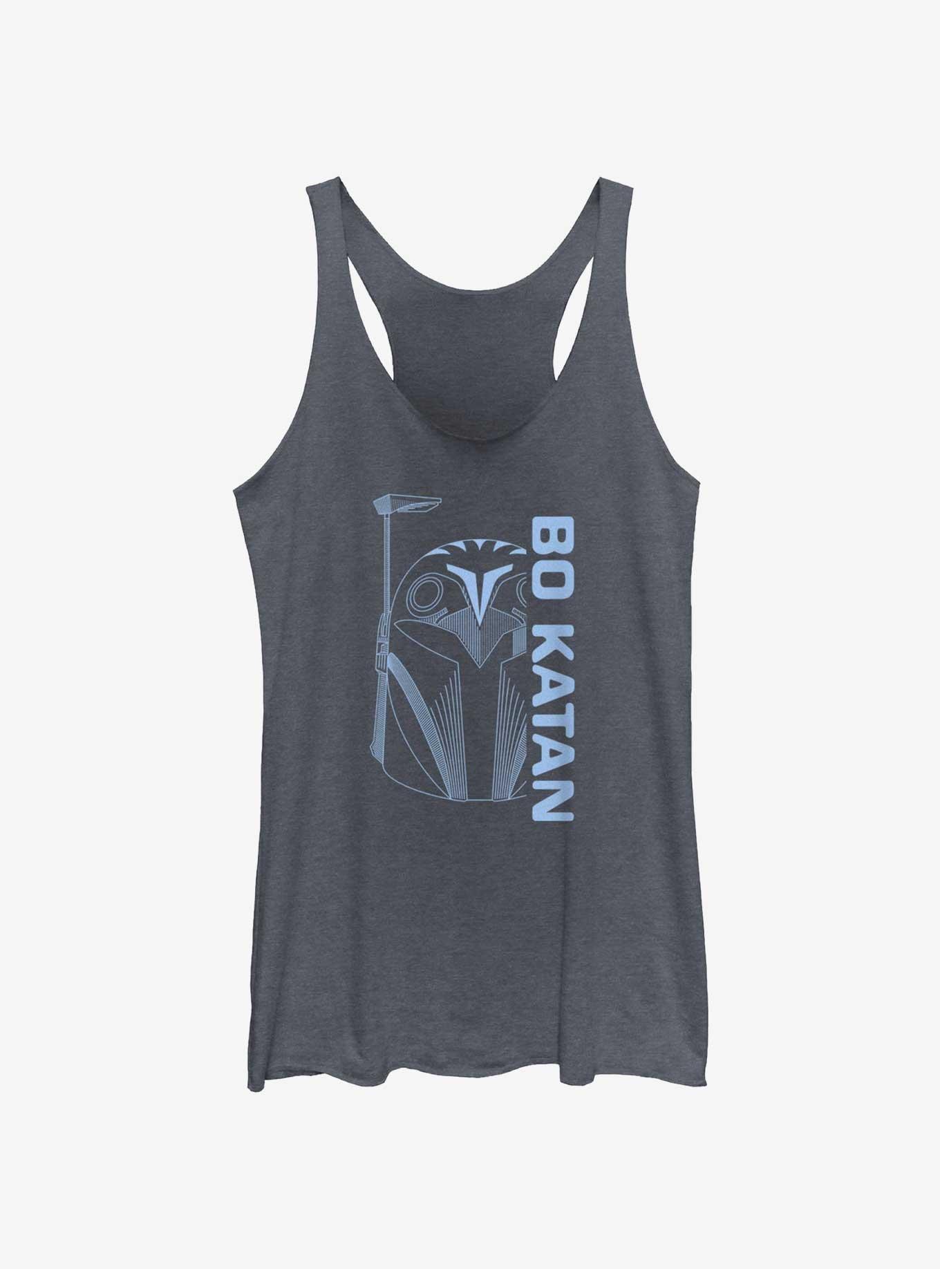 Star Wars The Mandalorian Bo Katan Helmet Womens Tank Top, NAVY HTR, hi-res
