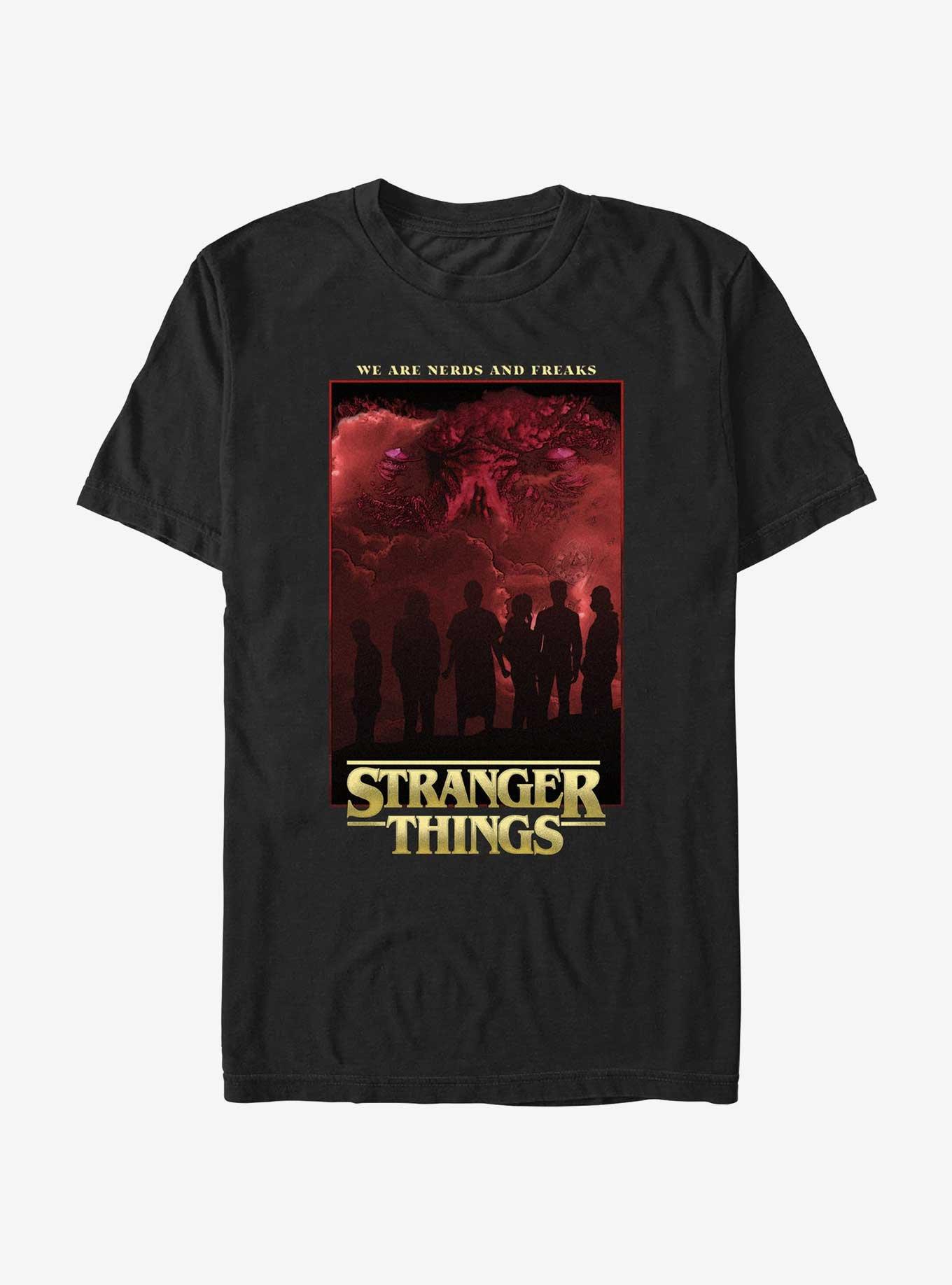 Stranger Things Nerds And Freaks T-Shirt, BLACK, hi-res