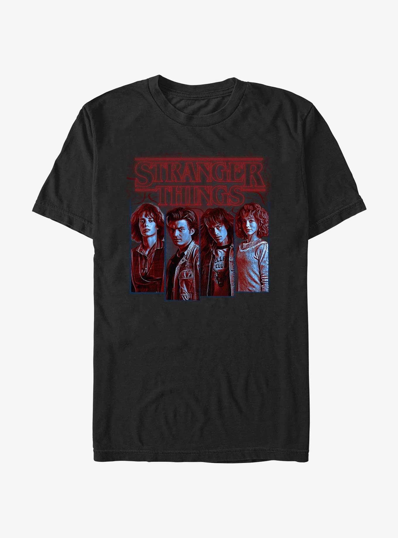 Stranger Things Robin, Steve, Eddie, Nancy T-Shirt - BLACK | BoxLunch