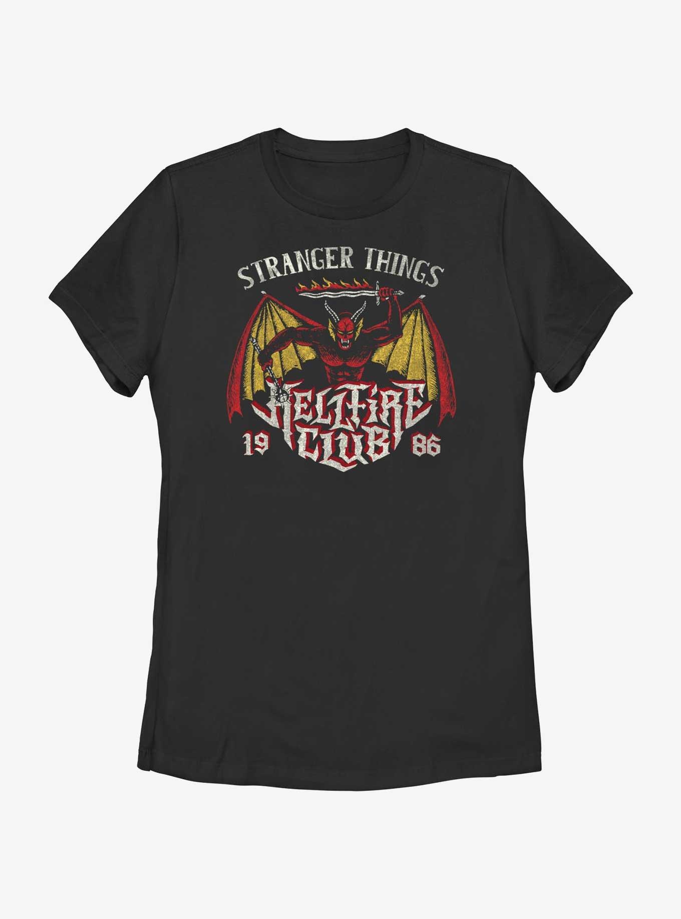 Stranger Things Demon Hellfire Club Womens T-Shirt, BLACK, hi-res