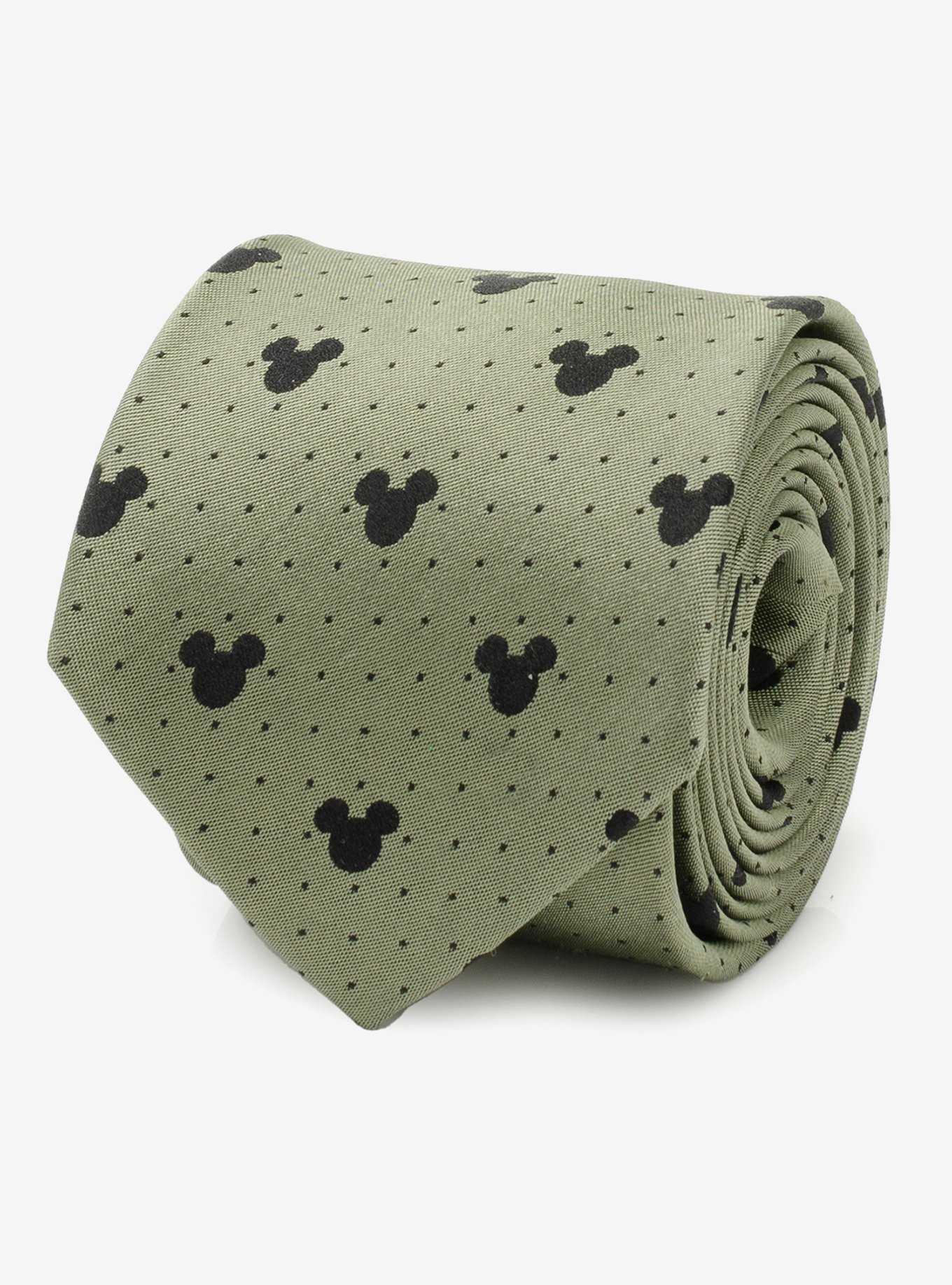 Disney Mickey Mouse Silhouette Dot Green Men's Tie, , hi-res