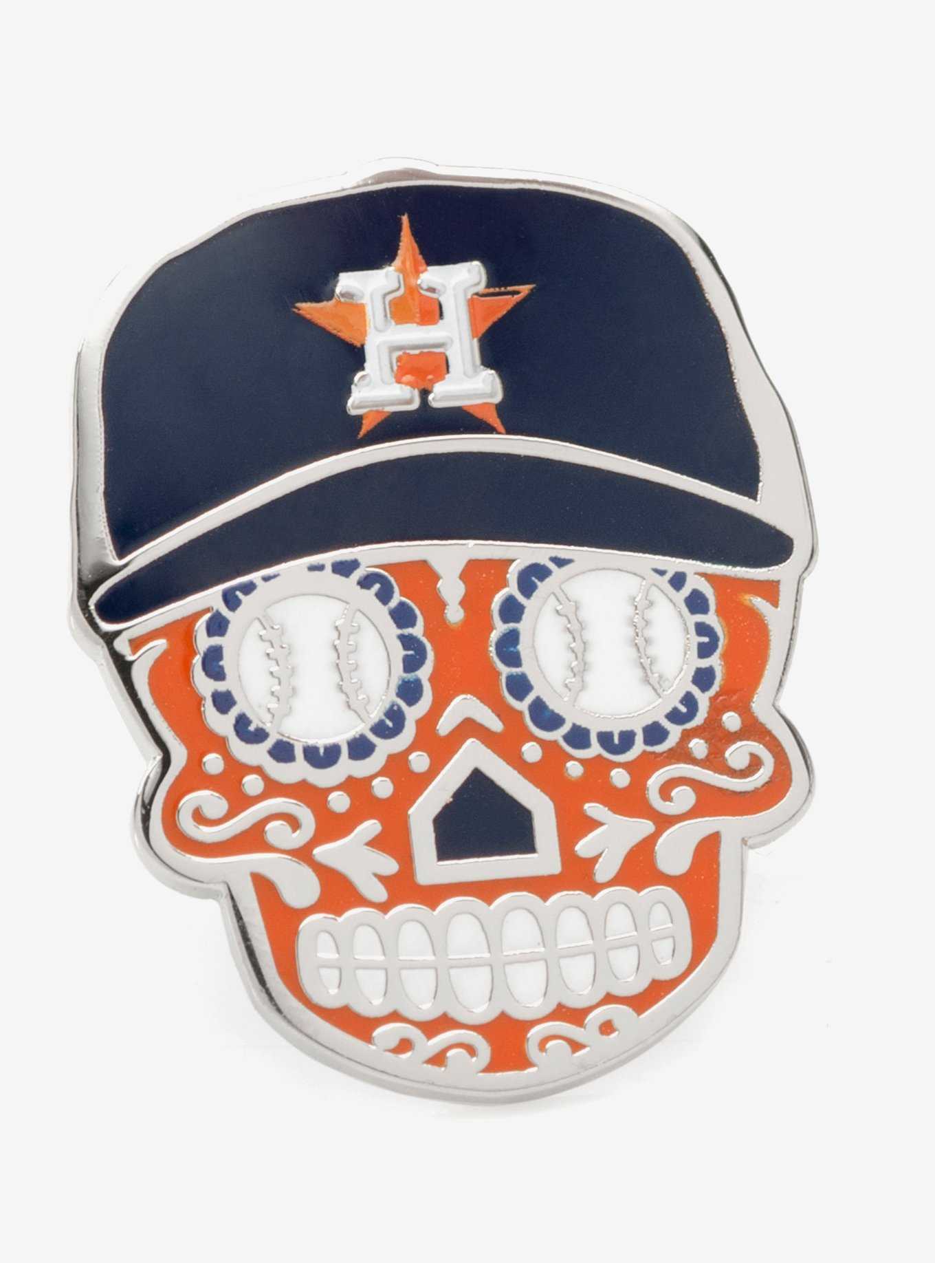 Houston Astros Sugar Skull Lapel Pin, , hi-res
