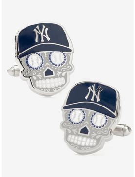 Plus Size New York Yankees Sugar Skull Cufflinks, , hi-res