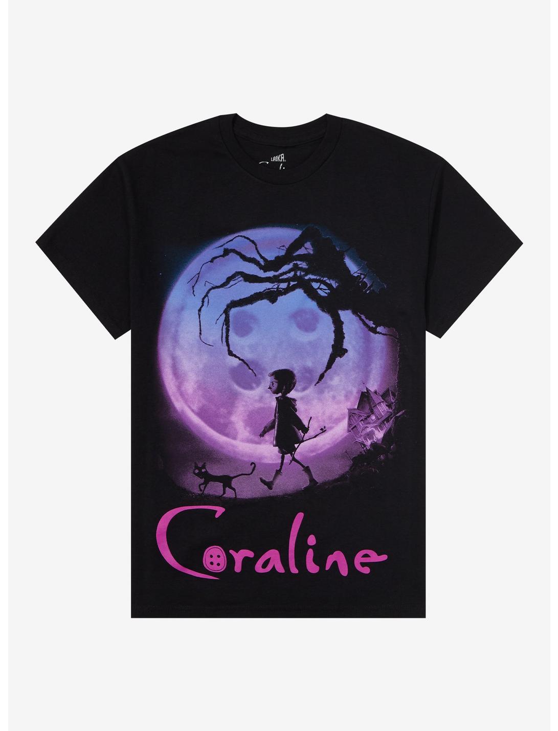 Coraline Button Moon Jumbo Print T-Shirt, BLACK, hi-res