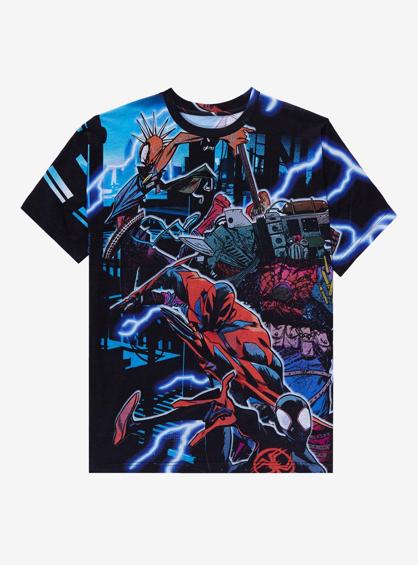 Marvel Spider-Man Jumbo Scene Double-Sided T-Shirt, BLACK, hi-res