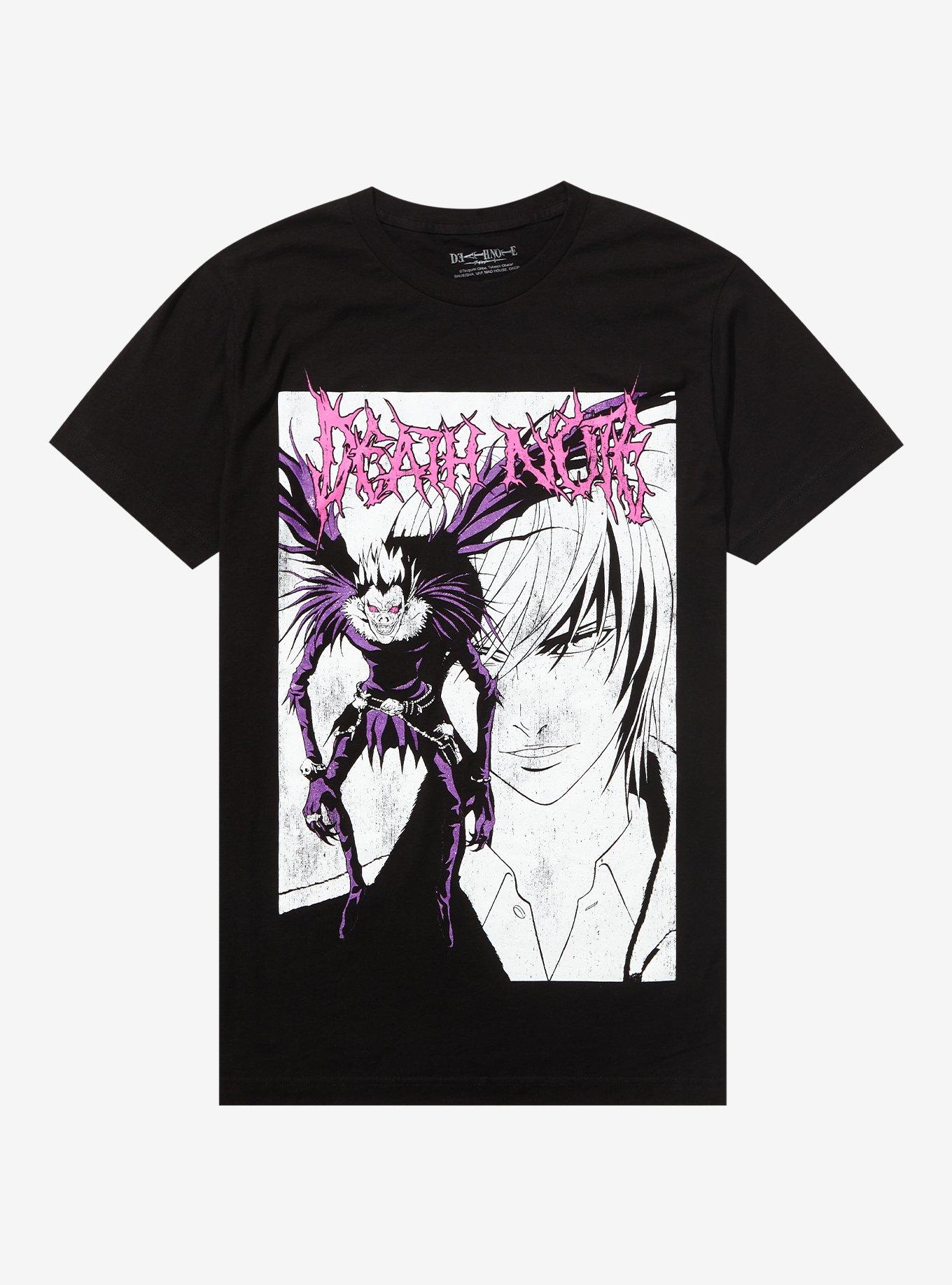 Death Note Ryuk & Light Glitter T-Shirt, BLACK, hi-res