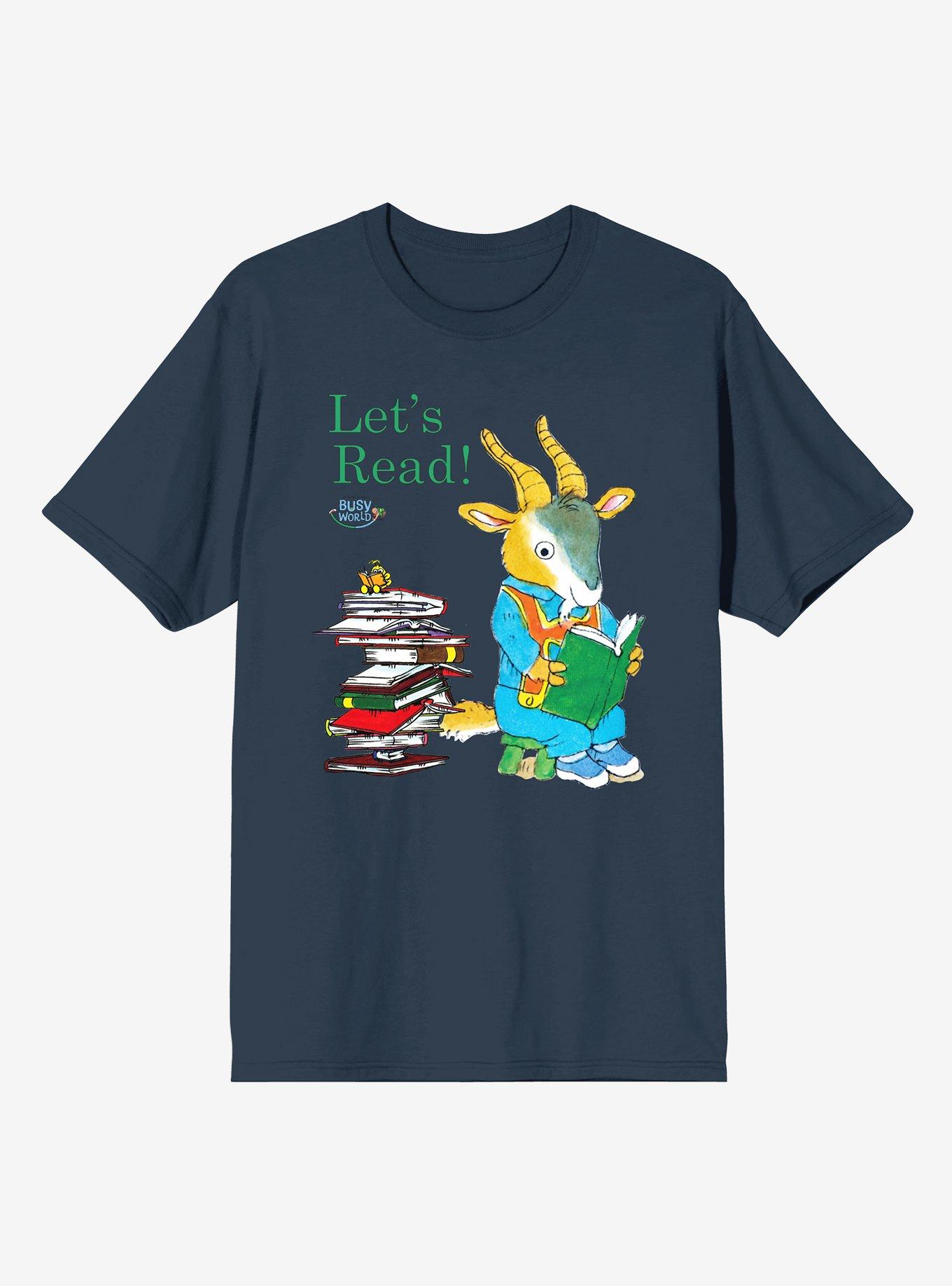 Richard Scarry's Busy World Let's Read Gary The Goat T-Shirt, NAVY, hi-res