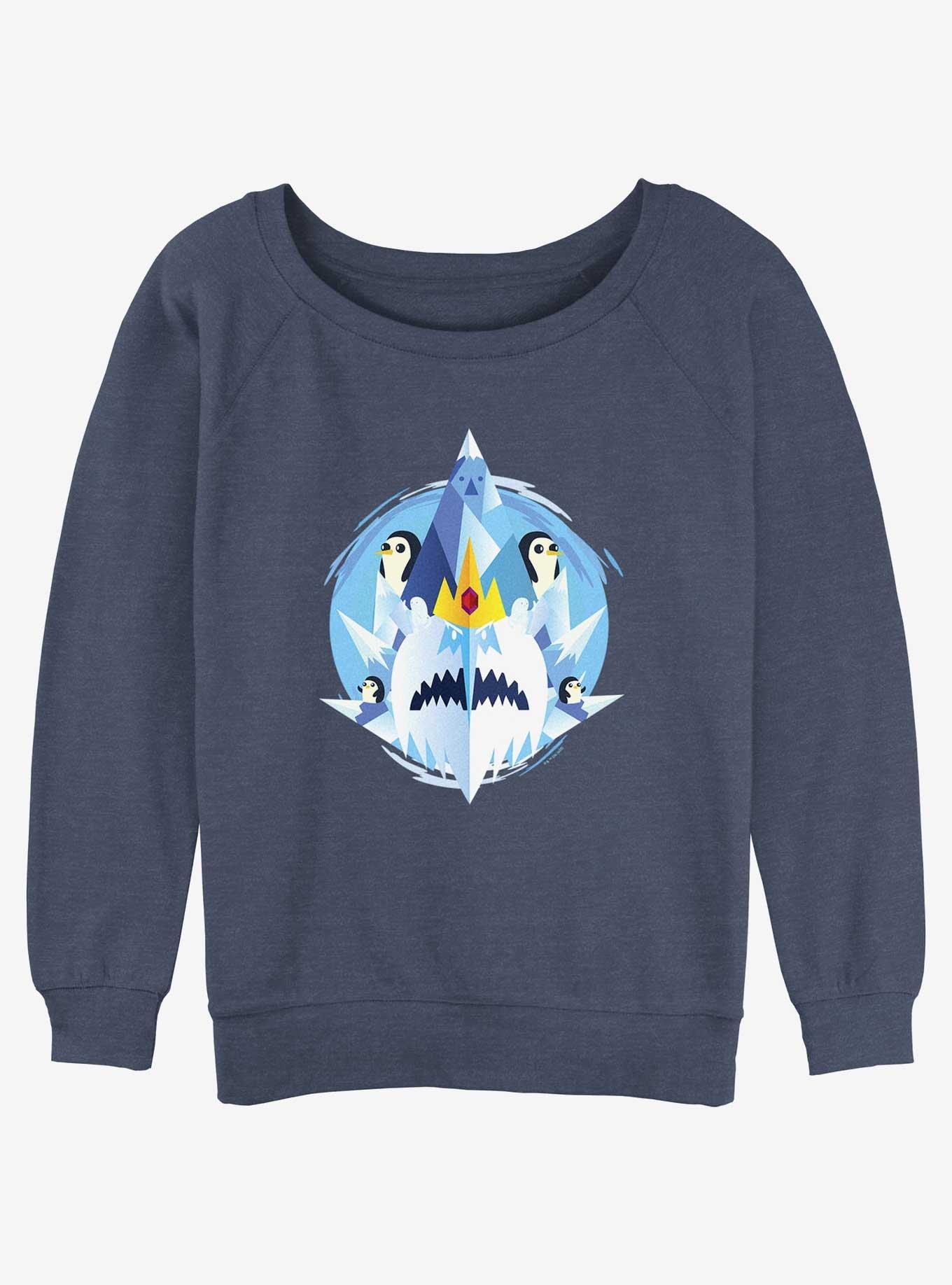 Adventure Time Ice Kingdom Womens Slouchy Sweatshirt, BLUEHTR, hi-res