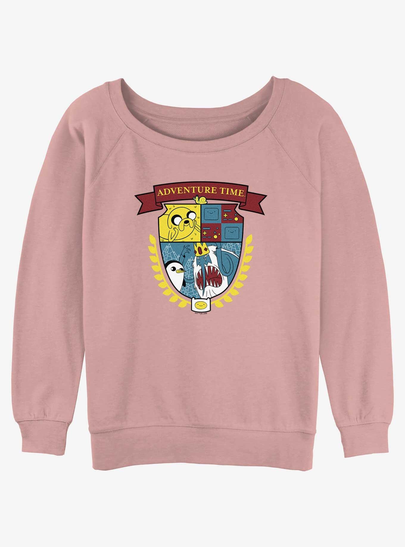 Adventure Time Adventure Shield Womens Slouchy Sweatshirt, DESERTPNK, hi-res