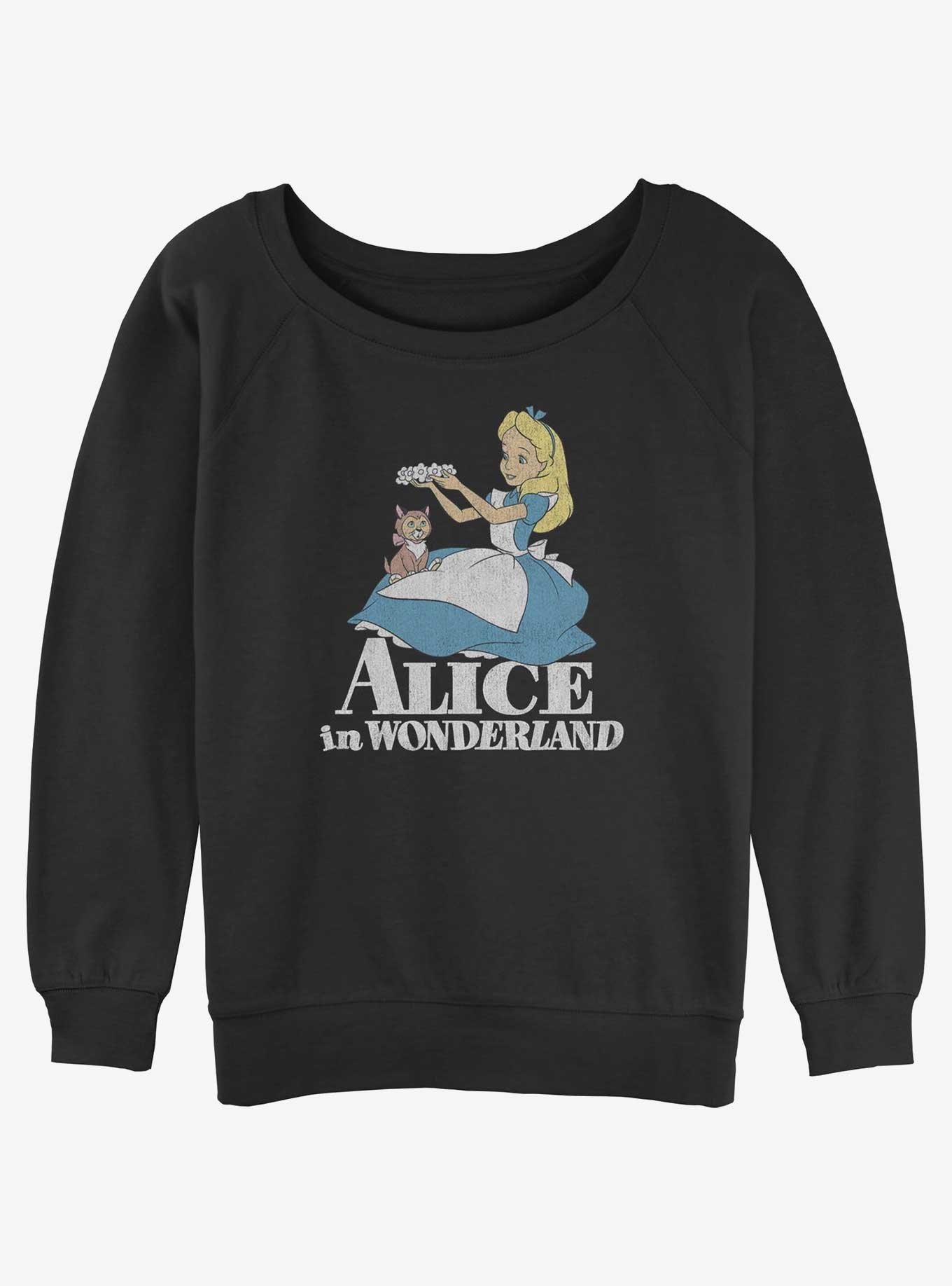 Disney Alice in Wonderland Alice and Dinah Womens Slouchy Sweatshirt, , hi-res